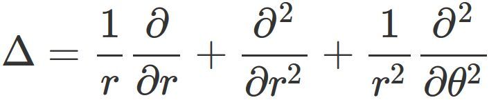 極座標で表した2次元のラプラシアン