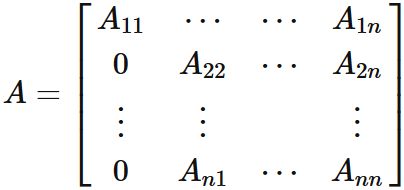 1 列の第 2 成分以降が 0 の行列
