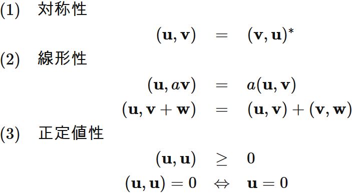 複素ベクトル空間の内積