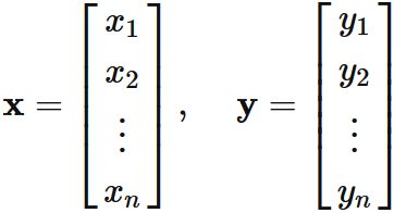 実ベクトル空間のドット積
