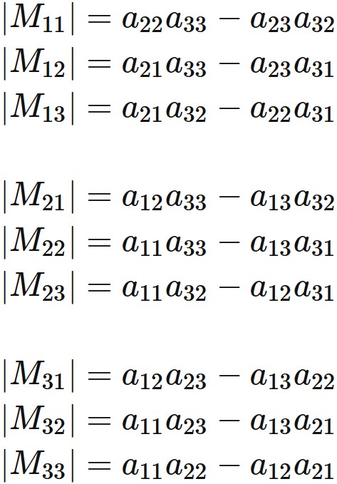 小行列の行列式