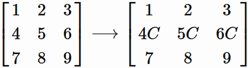 行を定数倍する